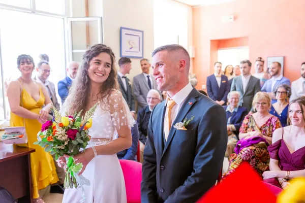 Émotion des parents - reportage photo mariage Béarn